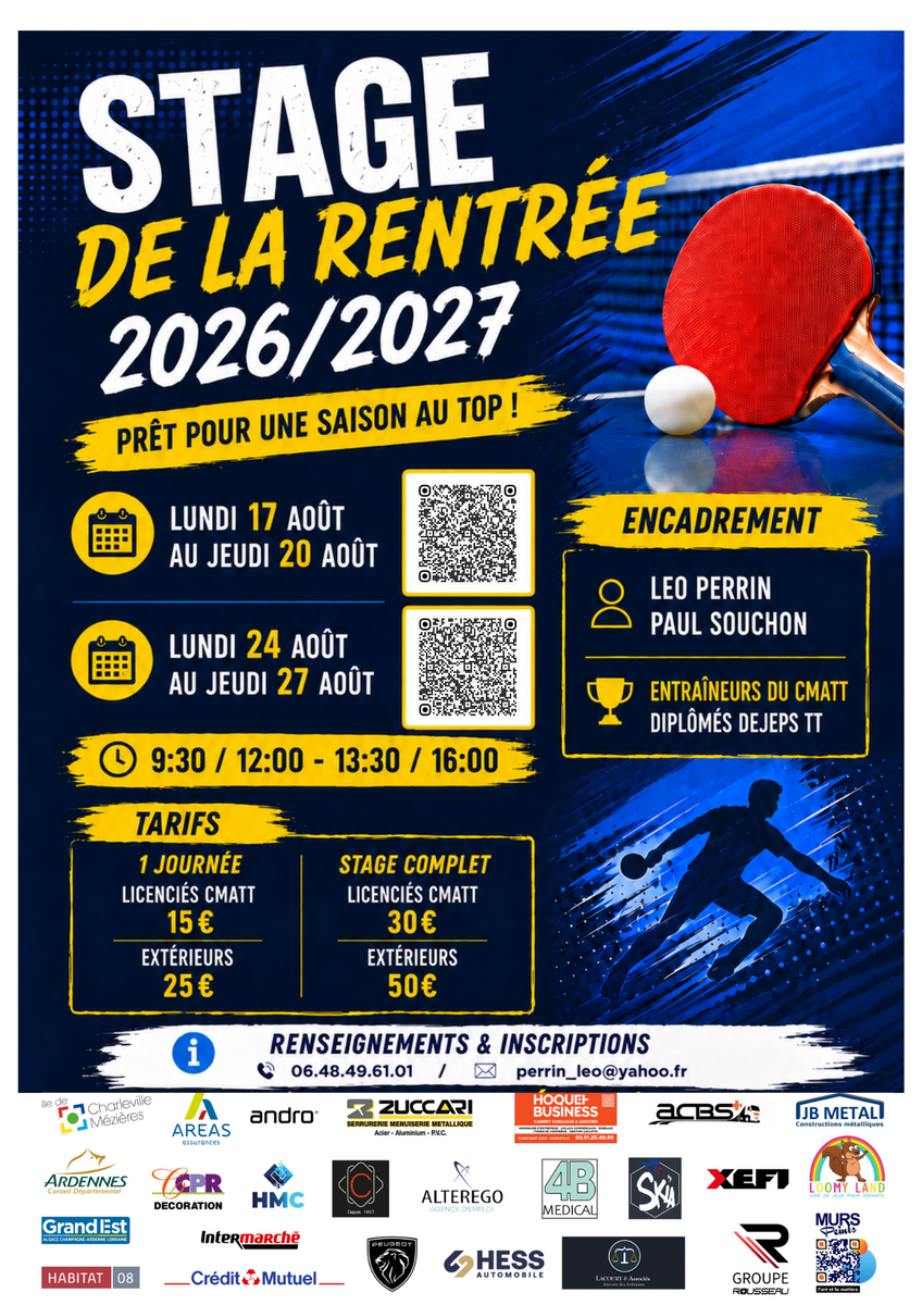Stage de reprise Août 2026 n°1