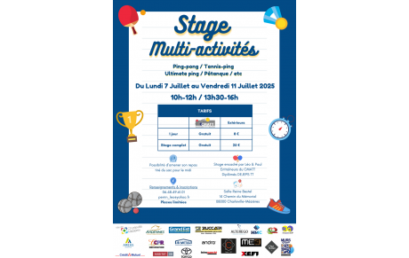 Stage Multi-activités du 7 au 11 juillet 2025